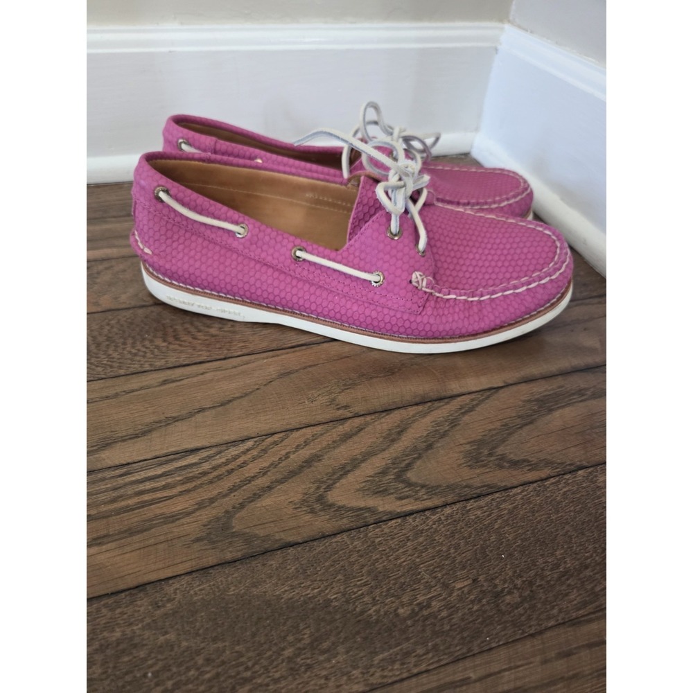Sperry Top Sider Gold Cup Honeycomb Women's 9.5 M Pink Raspberry Boat Shoes - Picture 3 of 11